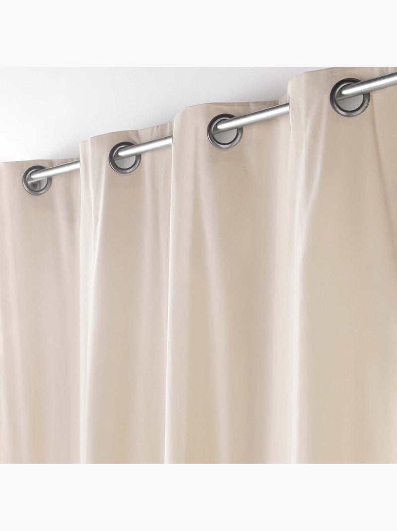 Rideau en poly-coton recyclé Beige clair - Kiabi