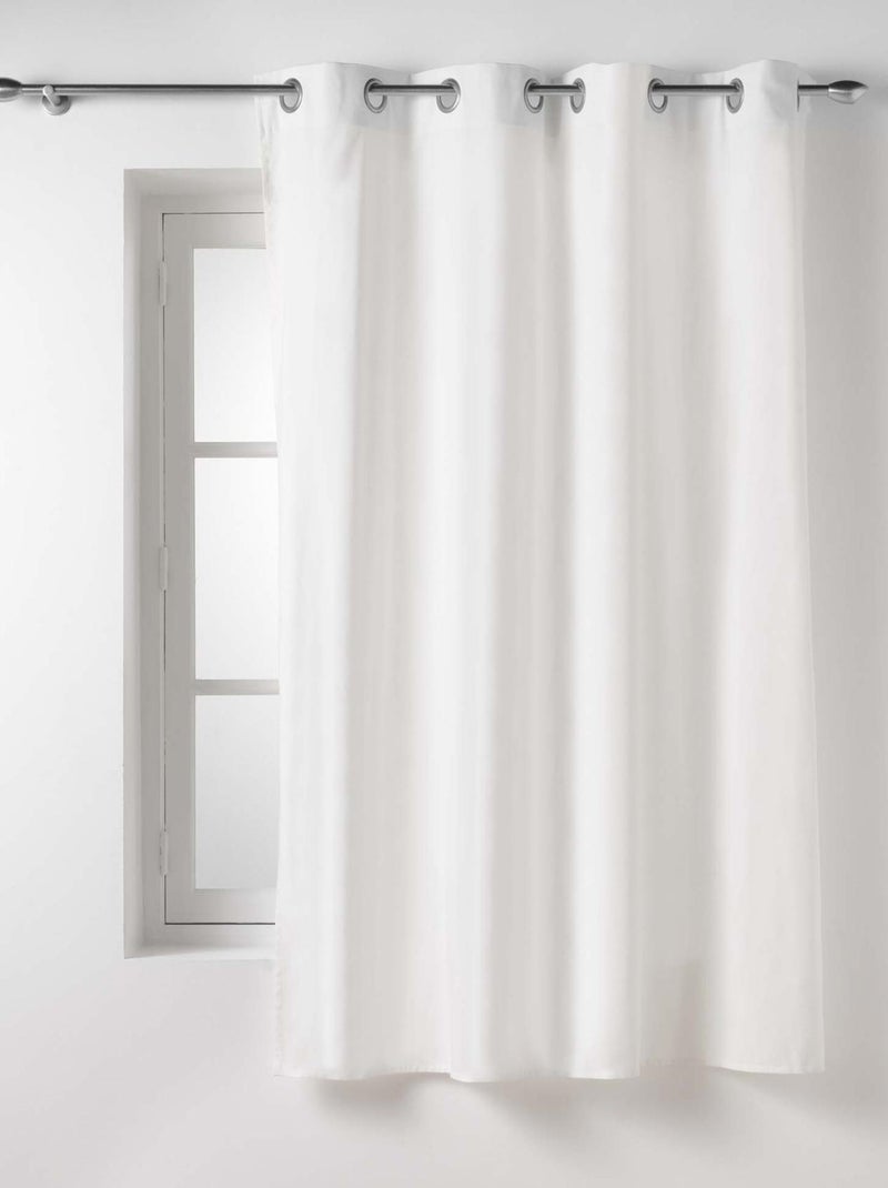 Rideau en poly-coton recyclé Blanc - Kiabi