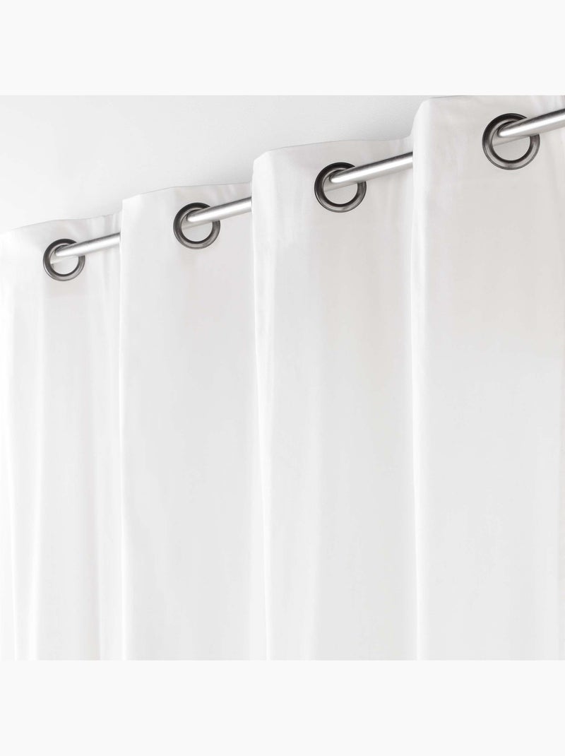 Rideau en poly-coton recyclé Blanc - Kiabi