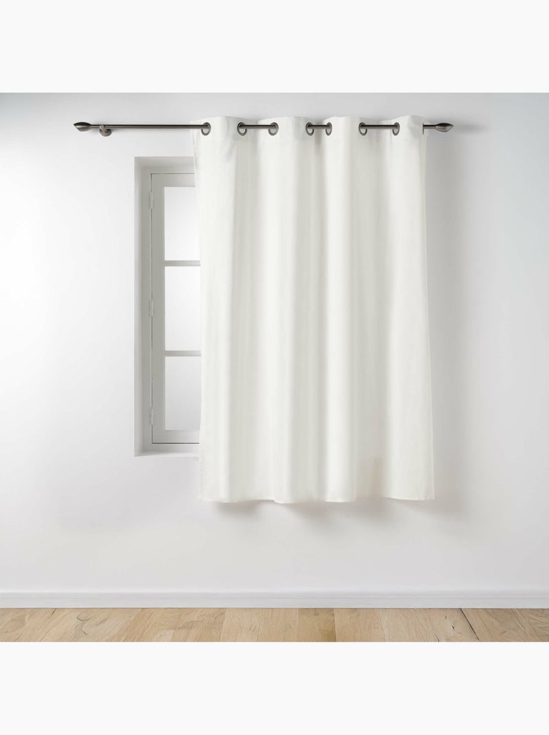 Rideau en poly-coton recyclé Blanc - Kiabi