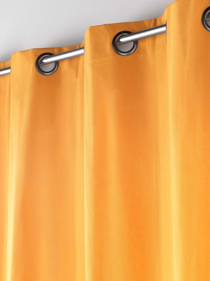 Rideau en poly-coton recyclé Jaune - Kiabi