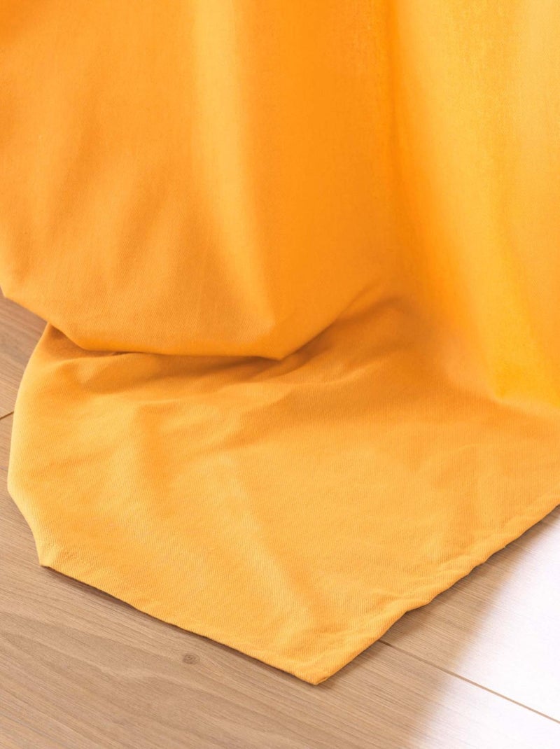 Rideau en poly-coton recyclé Jaune - Kiabi