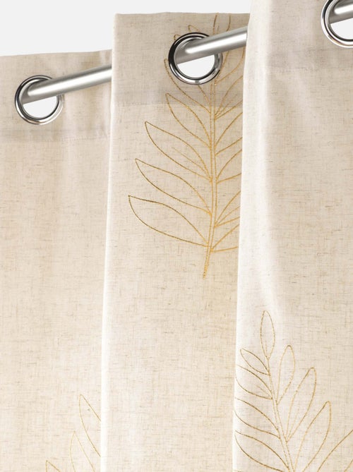 Rideau en poly/lin à impressions métallisées - Kiabi