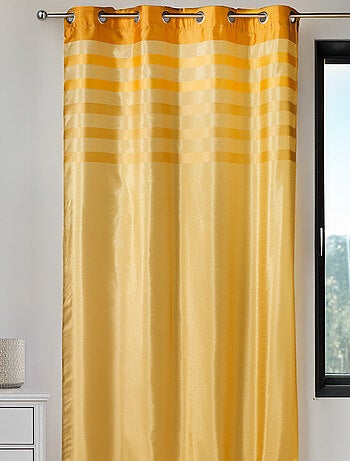 Rideau en shantung coloré avec parement ton sur ton