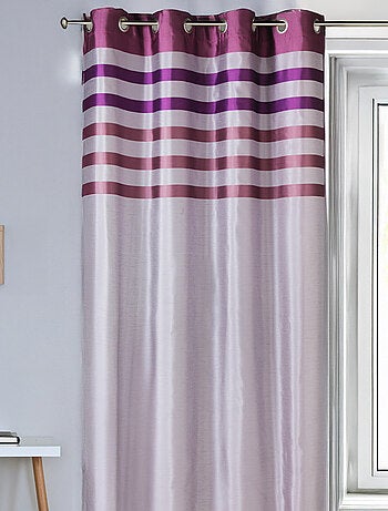 Rideau en shantung coloré avec parement ton sur ton