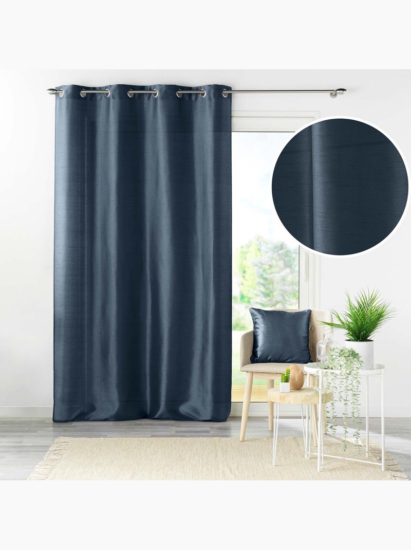 Rideau en shantung effet brillant – Shana Bleu marine - Kiabi