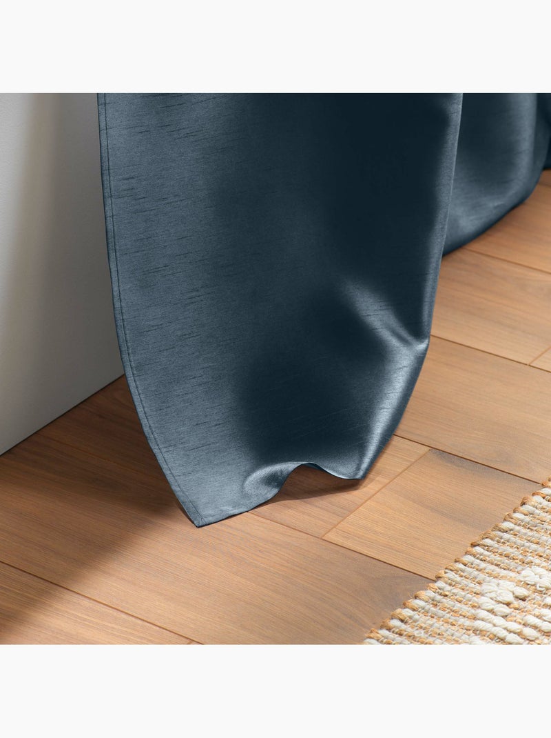 Rideau en shantung effet brillant – Shana Bleu marine - Kiabi