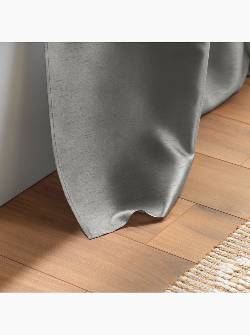 Rideau en shantung effet brillant – Shana Gris perle - Kiabi