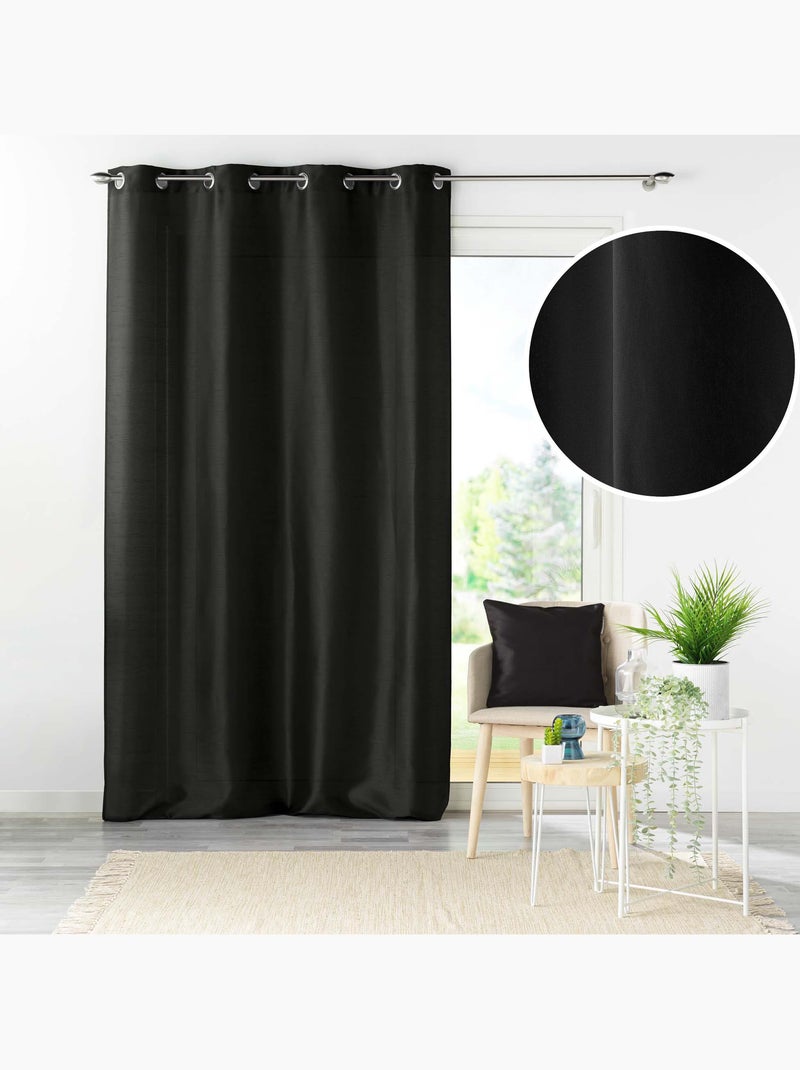 Rideau en shantung effet brillant – Shana Noir - Kiabi