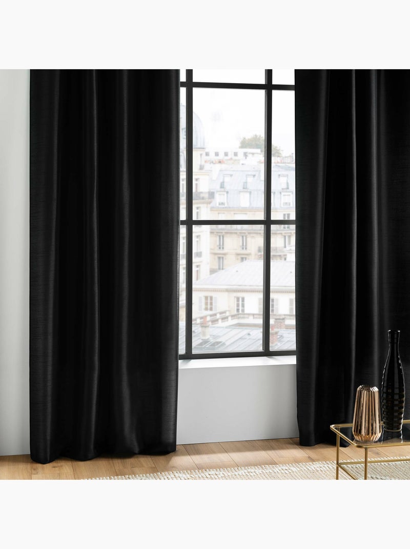 Rideau en shantung effet brillant – Shana Noir - Kiabi