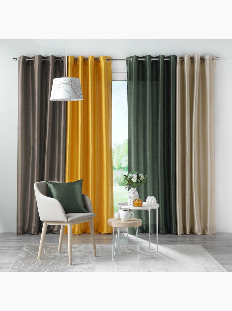 Rideau en shantung effet brillant – Shana Noir - Kiabi