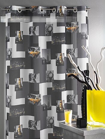 Rideau en Shantung imprimé "Taxi NY