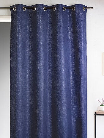 Rideau en suédine imprimée aux reflets argentés