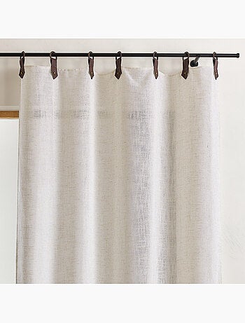 Rideau en tissu polylin à pattes avec anneaux - Effet cuir