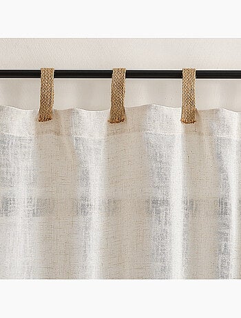 Rideau en tissu polylin à pattes en jute
