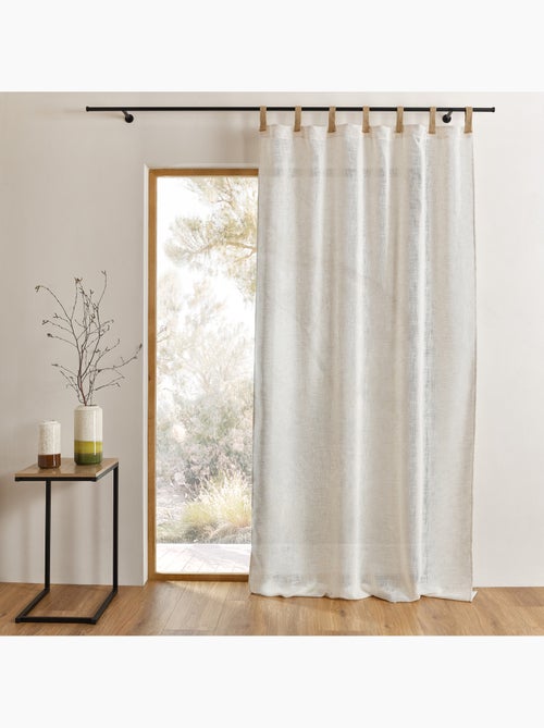 Rideau en tissu polylin à pattes en jute - Kiabi