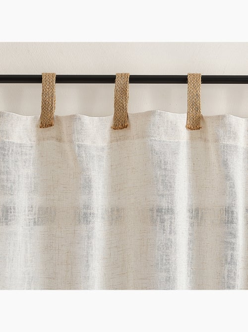 Rideau en tissu polylin à pattes en jute - Kiabi