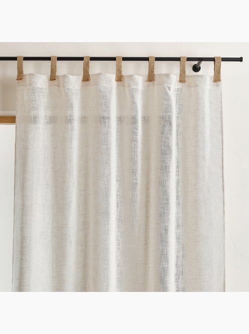 Rideau en tissu polylin à pattes en jute - Kiabi