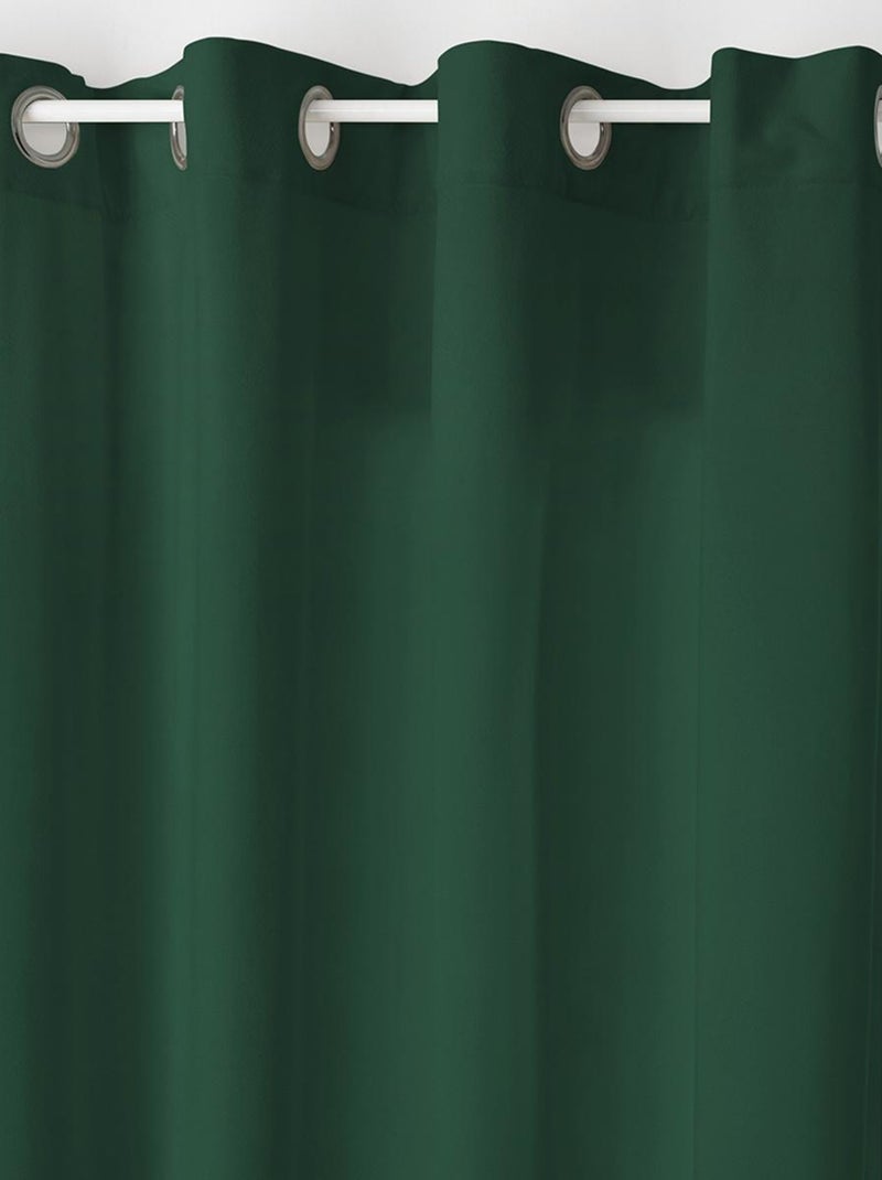 Rideau en velours  -  - Effet brossé Vert - Kiabi