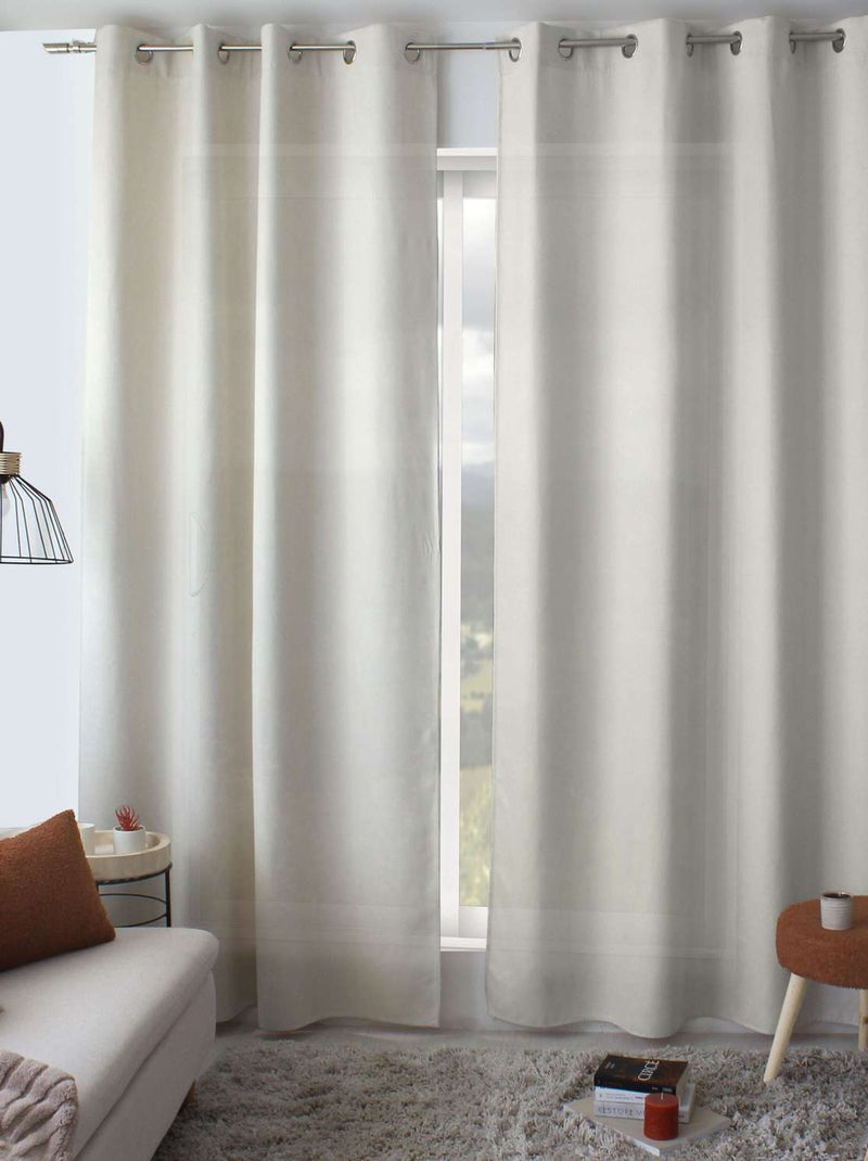 Rideau en velours chenillé Beige - Kiabi
