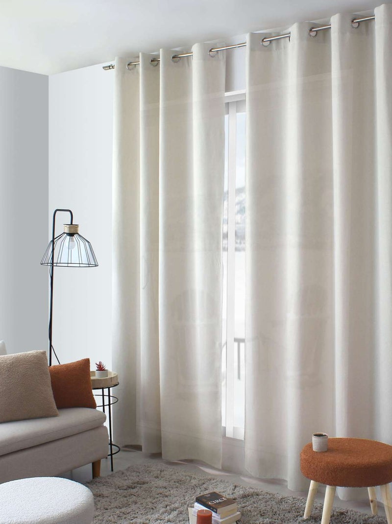 Rideau en velours chenillé Beige - Kiabi