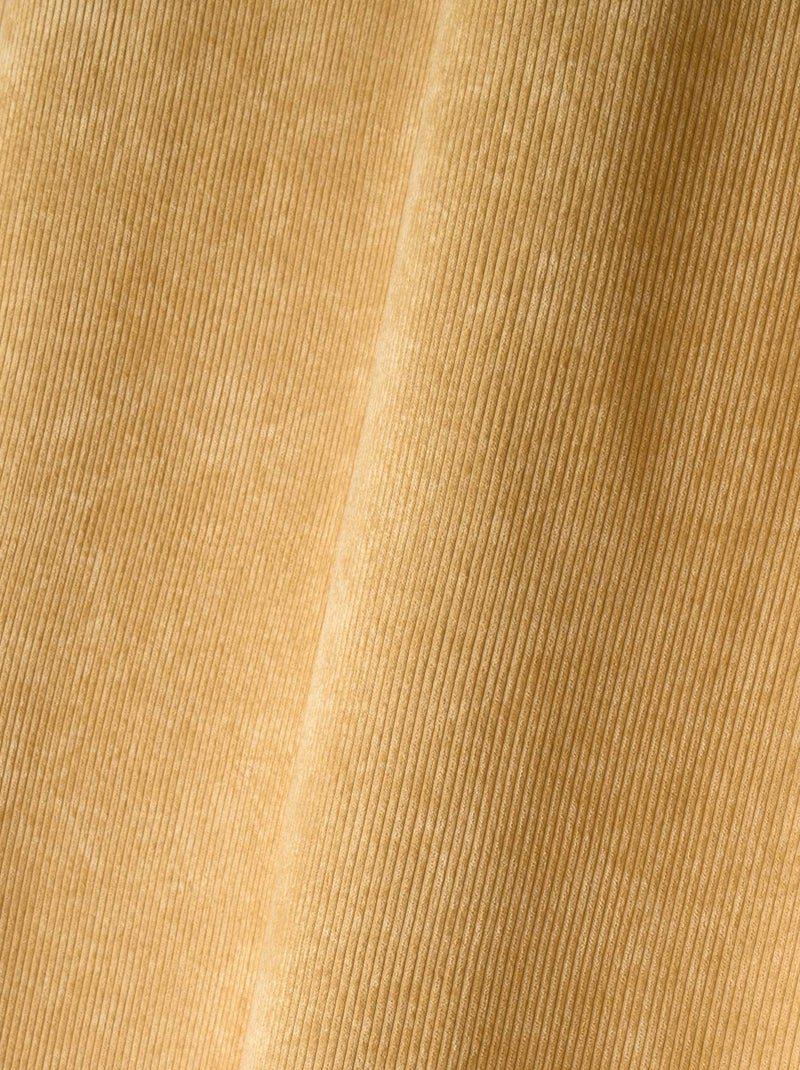 Rideau en velours côtelé Jaune paille - Kiabi