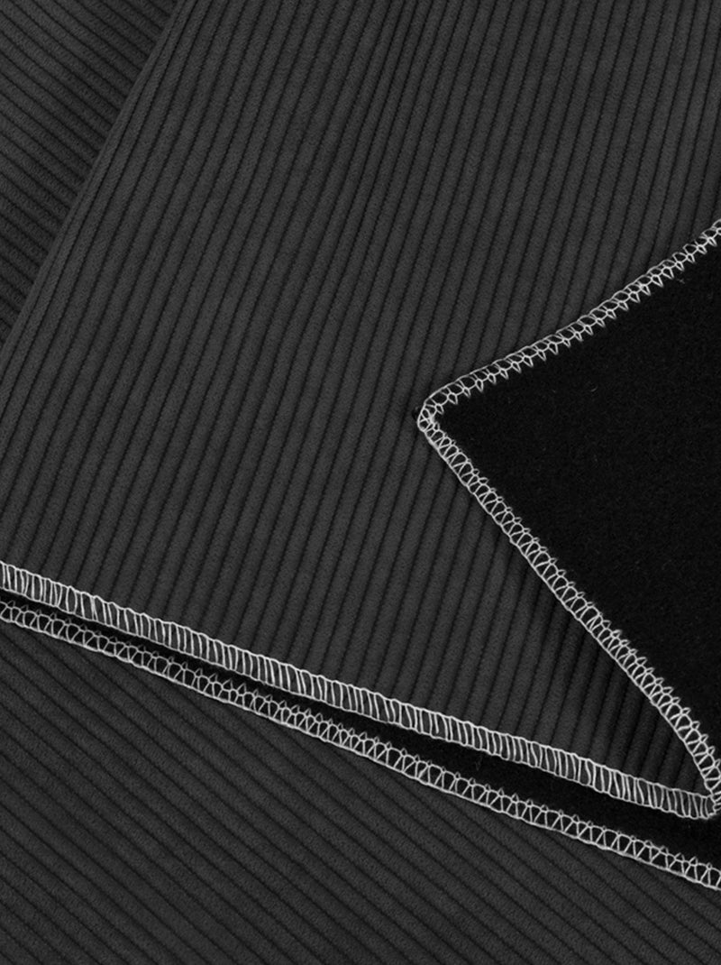 Rideau en velours côtelé occultant et thermique gris anthracite - Kiabi