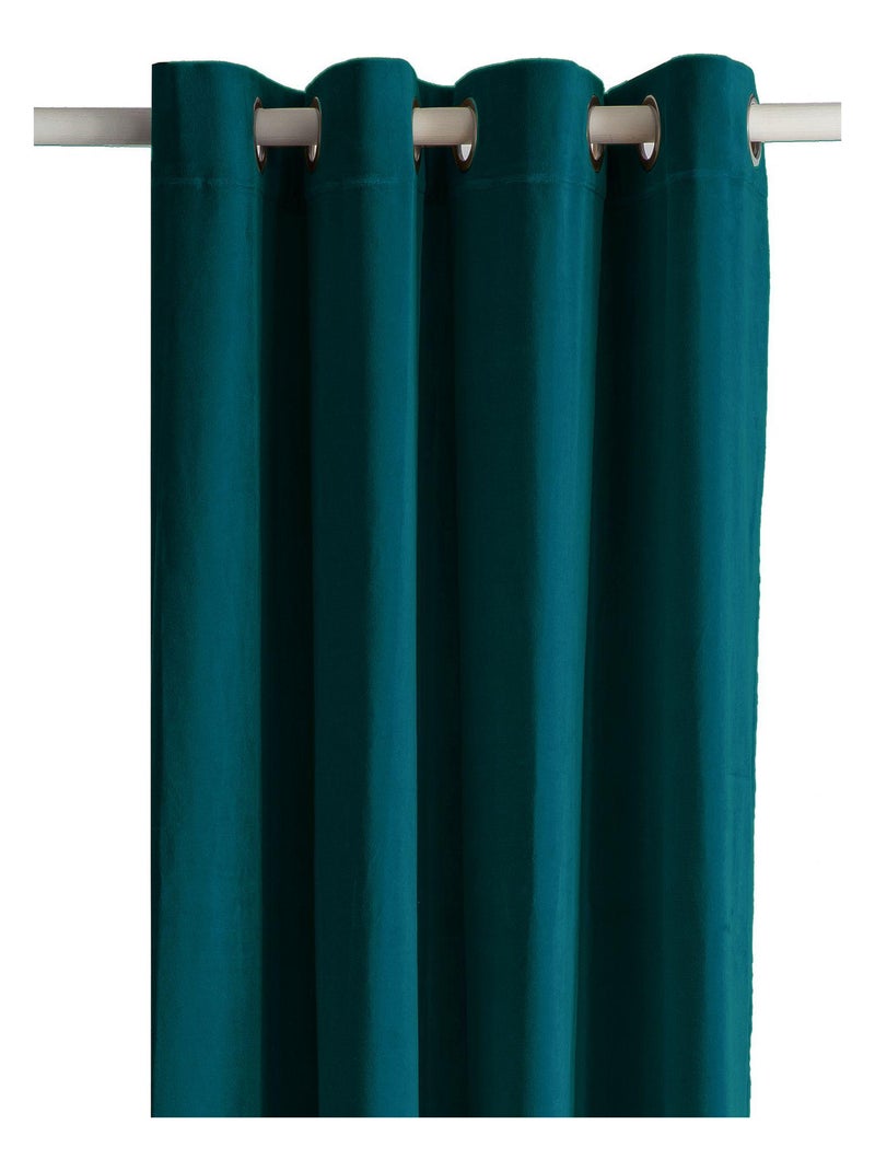 Rideau en velours 'Deko&co' Bleu céladon - Kiabi