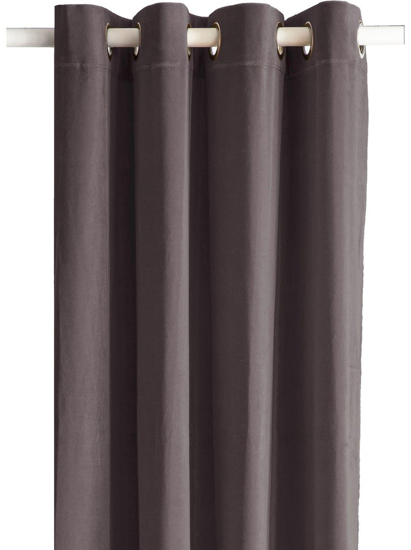 Rideau en velours 'Deko&co' Marron glacé - Kiabi