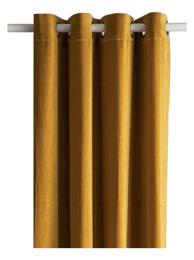 Rideau en velours 'Deko&co' Orange - Kiabi