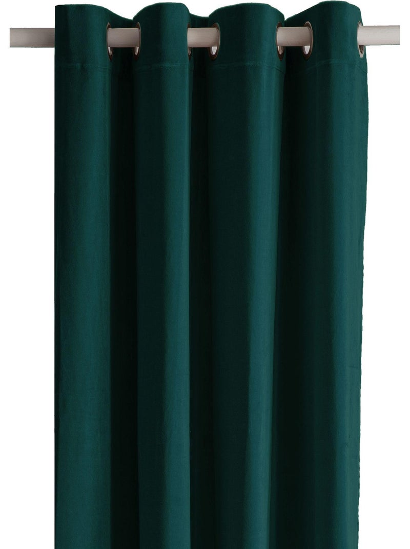 Rideau en velours 'Deko&co' Vert émeraude - Kiabi