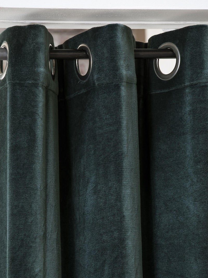 Rideau en velours 'Deko&co' Vert émeraude - Kiabi