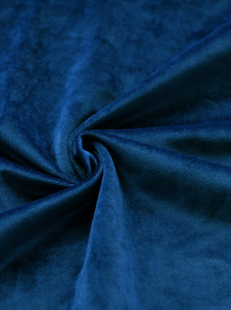 Rideau en velours feutré uni Bleu marine - Kiabi