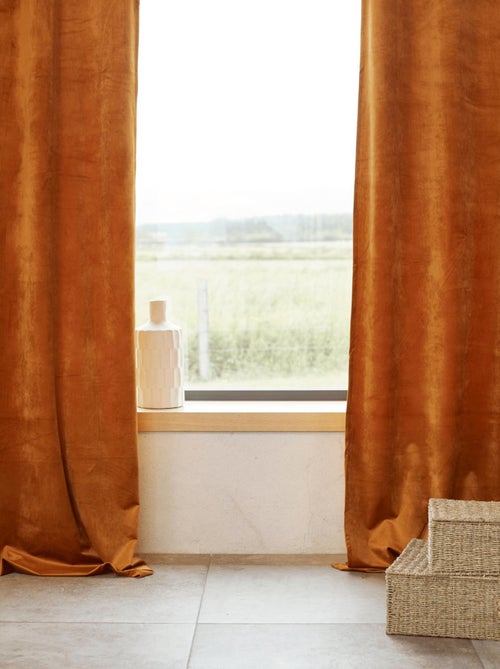 Rideau en velours feutré uni - Kiabi