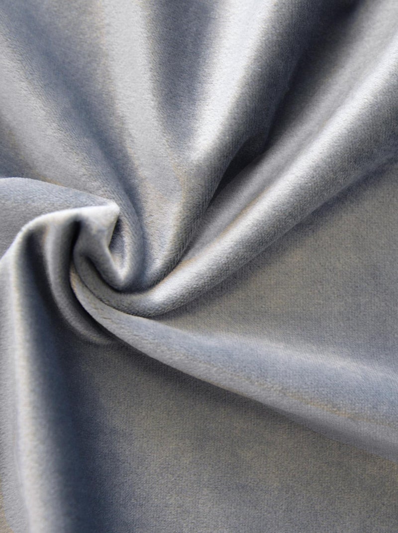 Rideau en velours feutré uni Gris perle - Kiabi