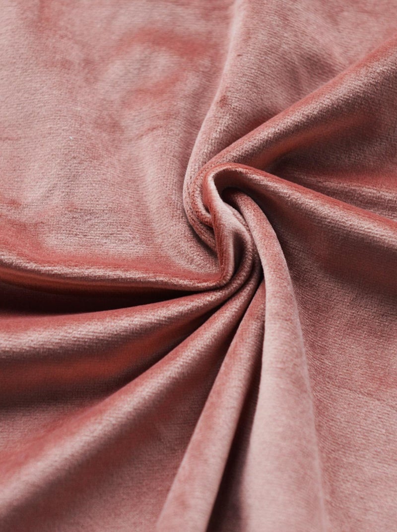 Rideau en velours feutré uni Rose clair - Kiabi