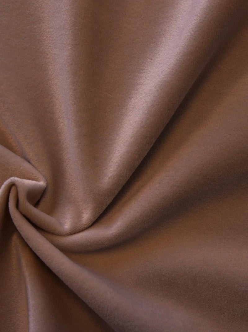 Rideau en velours feutré uni Taupe - Kiabi