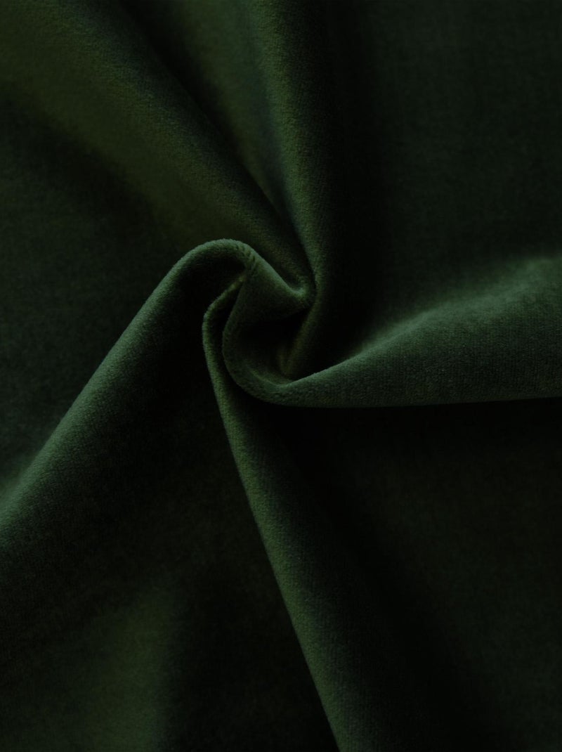 Rideau en velours feutré uni Vert sapin - Kiabi