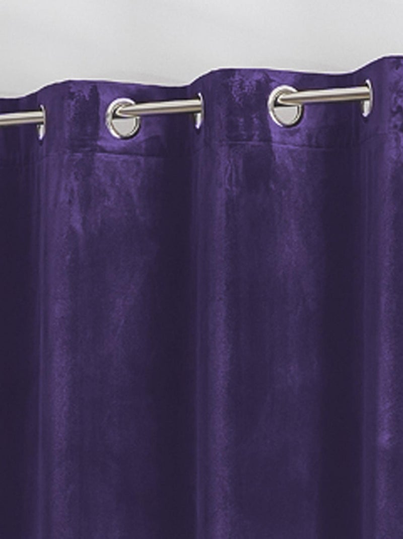 Rideau en velours feutré uni Violet - Kiabi