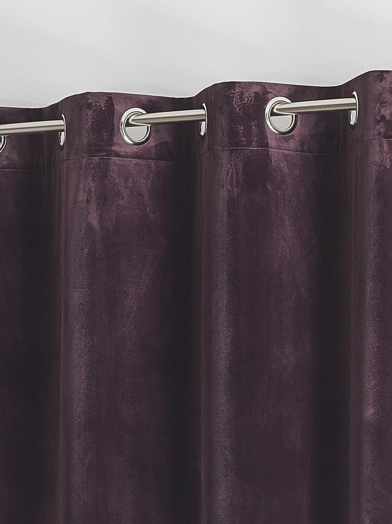 Rideau en velours feutré uni Violet prune - Kiabi