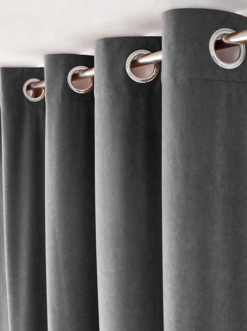 Rideau en velours Heaven Gris foncé - Kiabi