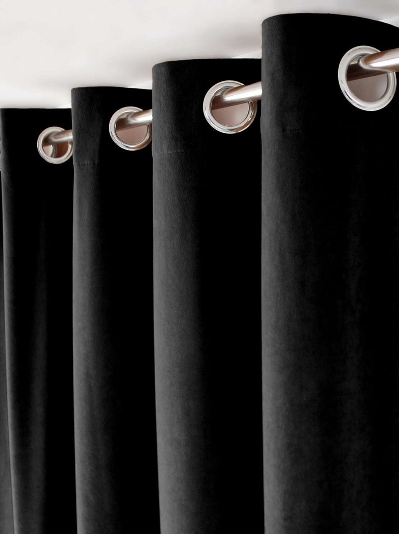 Rideau en velours Heaven Noir - Kiabi