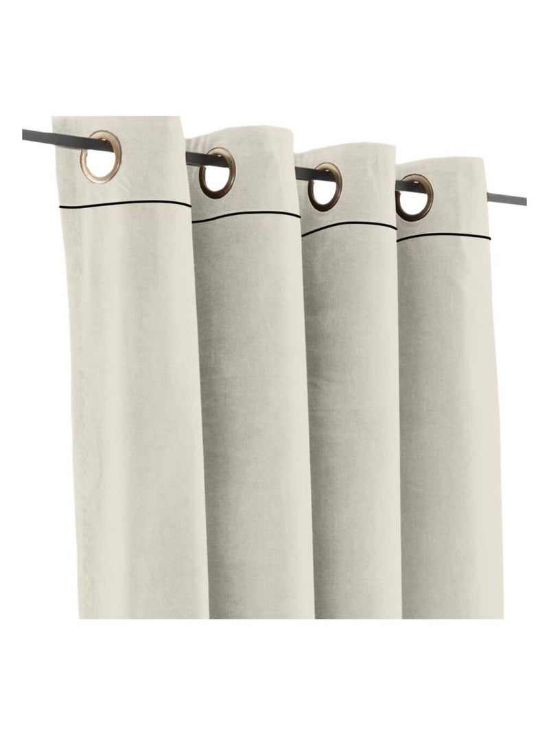 Rideau en velours occultant et isolant uni MOKA Blanc - Kiabi