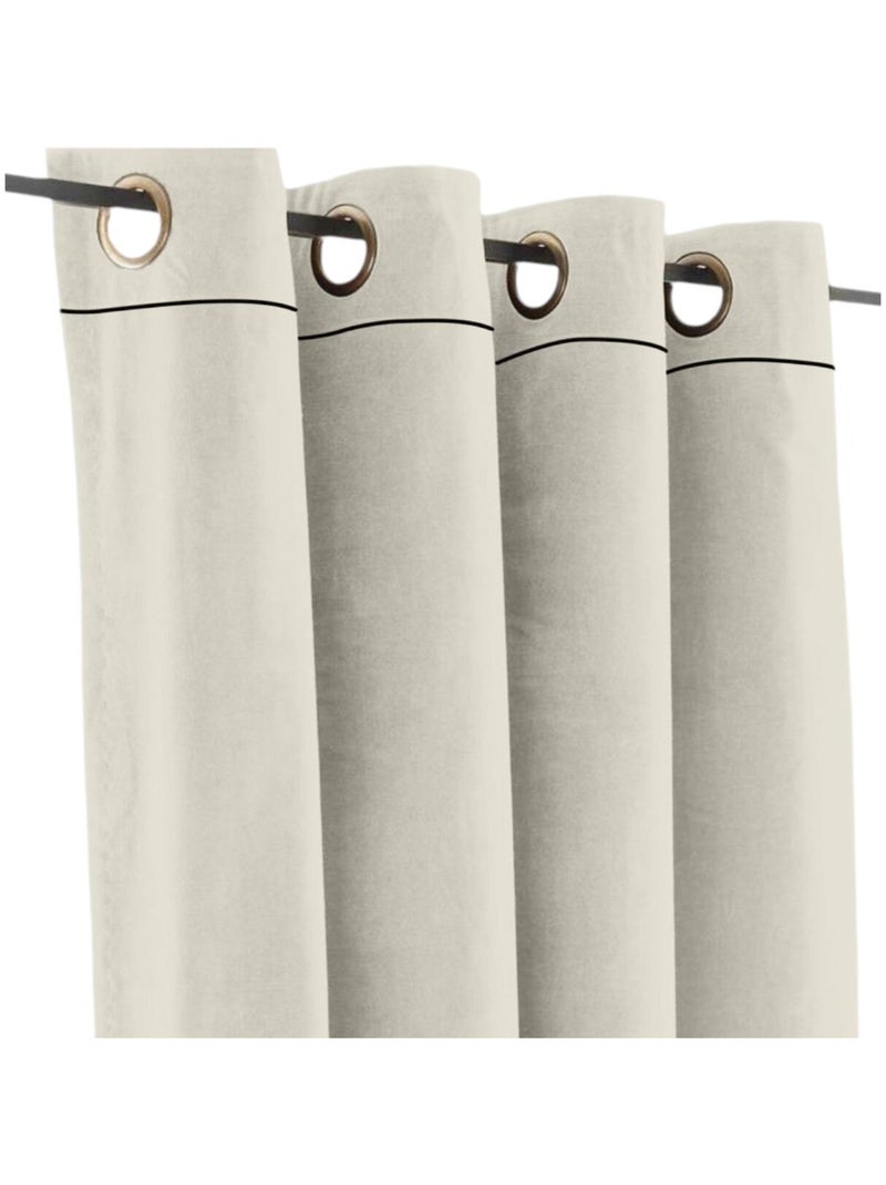 Rideau en velours occultant et isolant uni MOKA Blanc - Kiabi