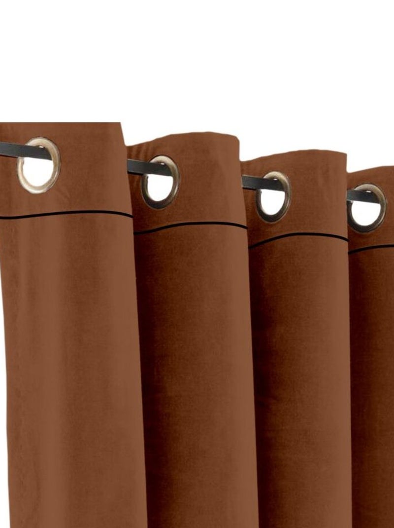 Rideau en velours occultant et isolant uni MOKA Marron - Kiabi