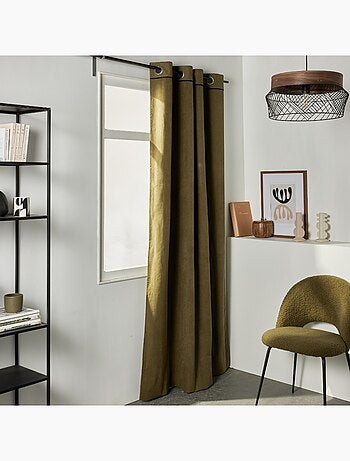 Rideau en velours occultant et isolant uni MOKA