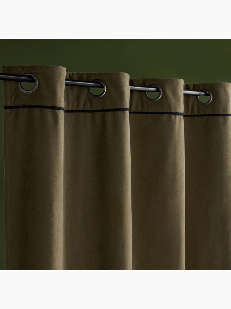 Rideau en velours occultant et isolant uni MOKA Vert - Kiabi