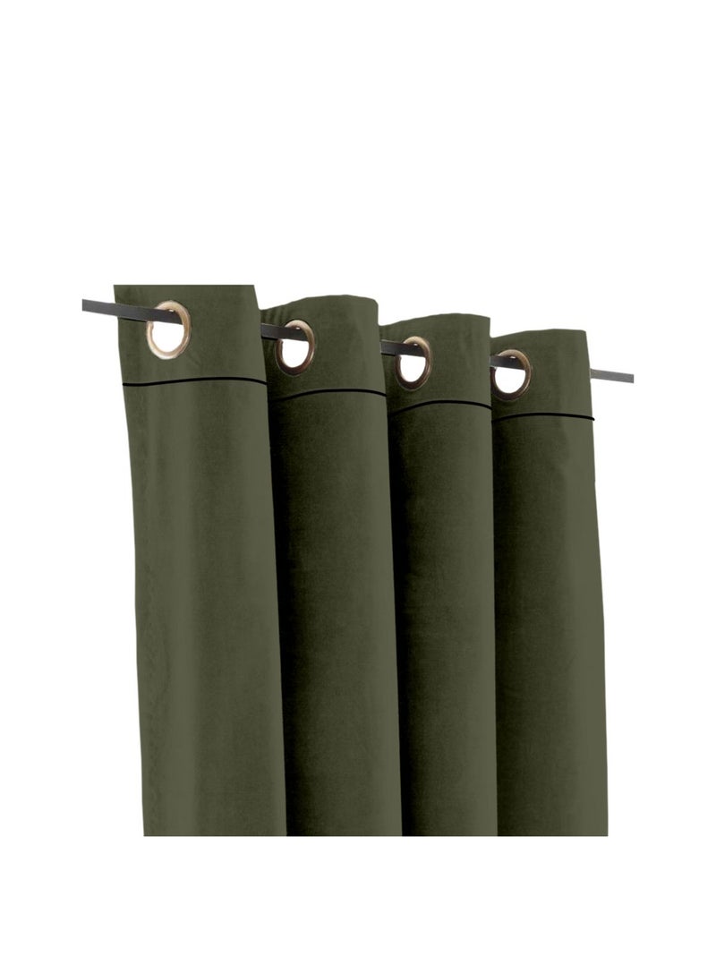 Rideau en velours occultant et isolant uni MOKA Vert - Kiabi