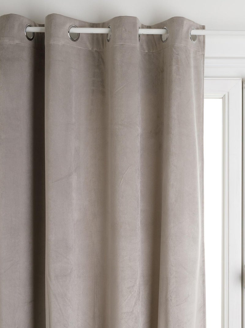 Rideau en velours occultant Gris souris - Kiabi