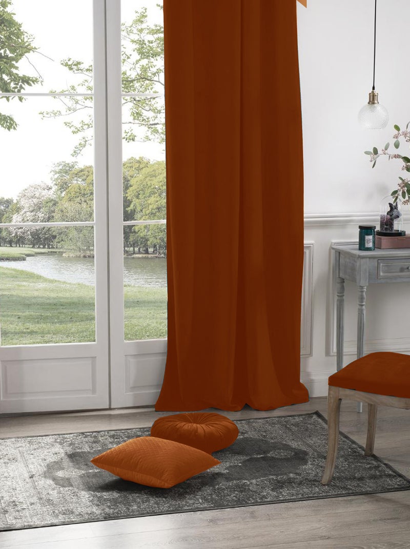 Rideau en velours occultant Terracotta - Kiabi